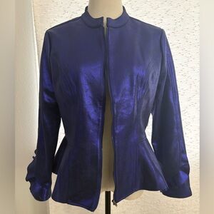 NWT Sleek Women's Metallic Blue Blazer